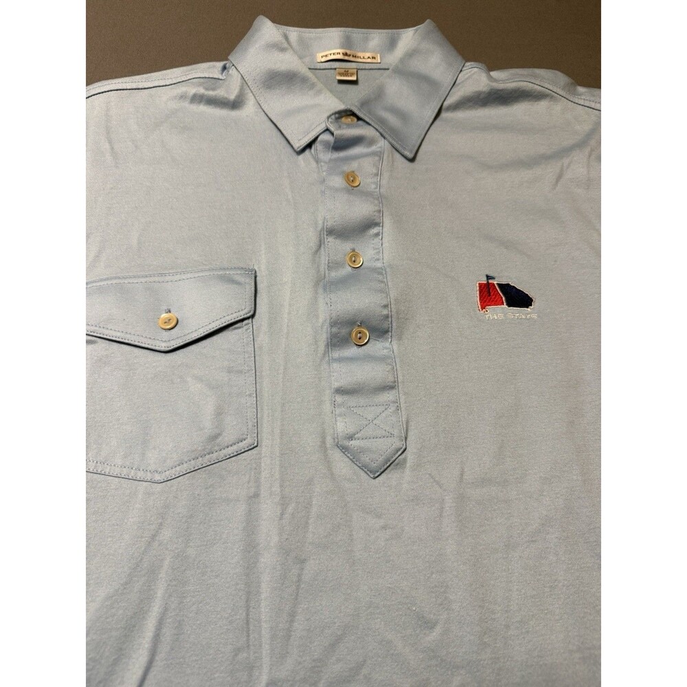 Peter Millar Alabama The State Golf Polo Blue Medium Cotton